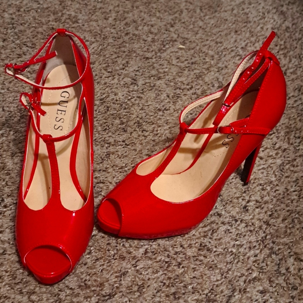 Red Guess Heels